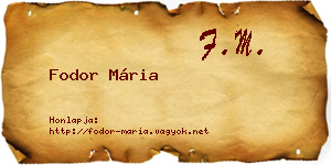 Fodor Mária névjegykártya