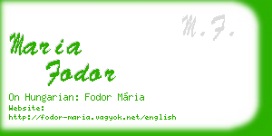 maria fodor business card